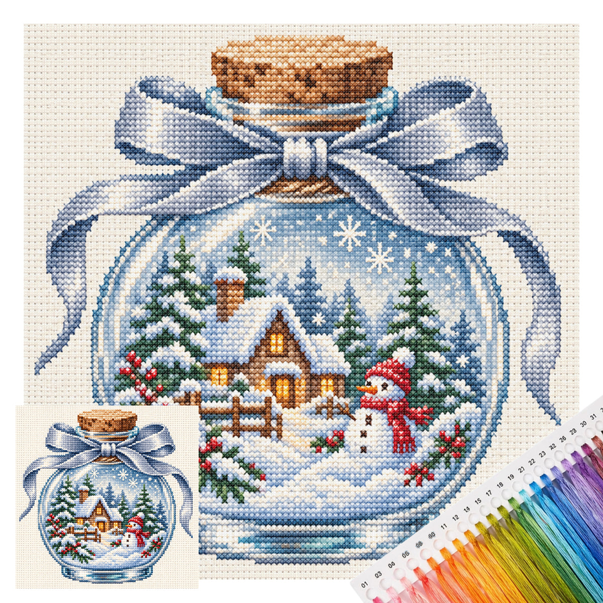 Winterhütte - Vollständiges 14CT gestanztes Kreuzstichbild 30x30CM - Huacan
