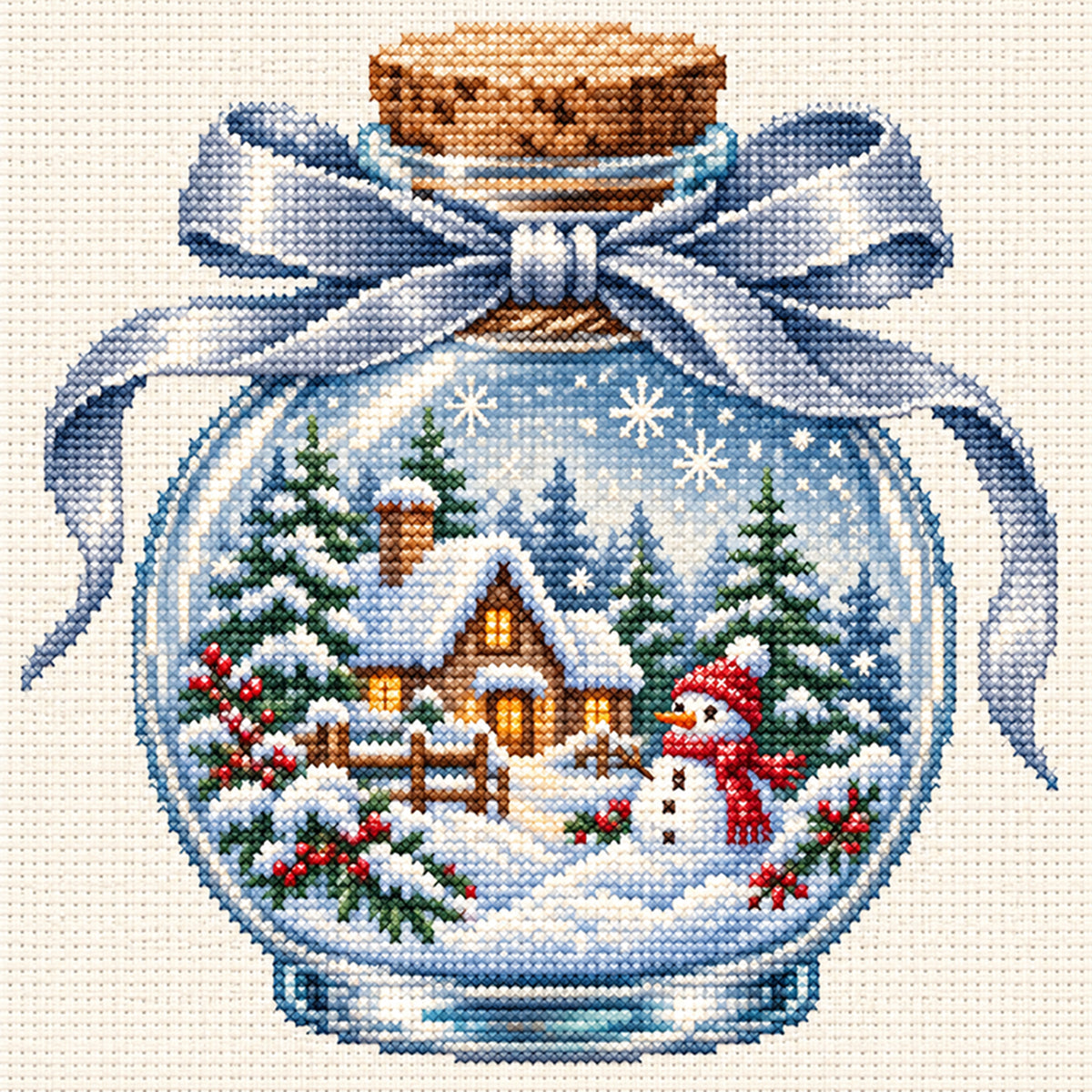Winterhütte - Vollständiges 14CT gestanztes Kreuzstichbild 30x30CM - Huacan