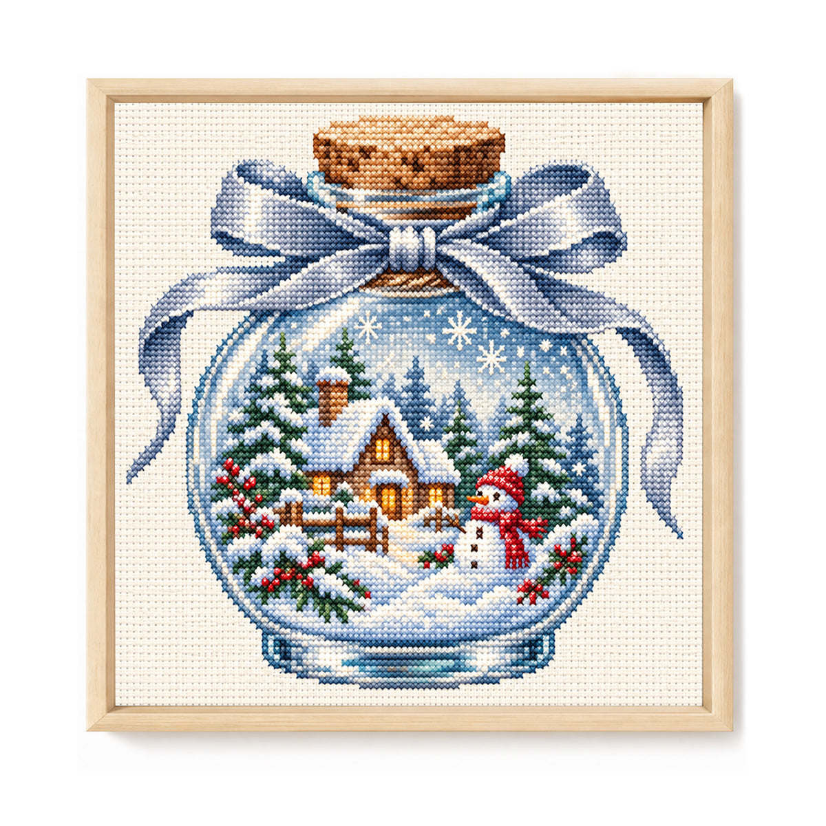 Winterhütte - Vollständiges 14CT gestanztes Kreuzstichbild 30x30CM - Huacan