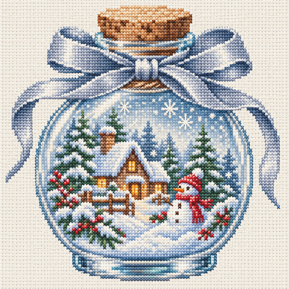 Winterhütte - Vollständiges 14CT gestanztes Kreuzstichbild 30x30CM - Huacan