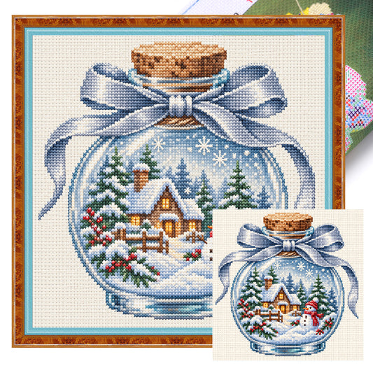 Winterhütte - Vollständiges 14CT gestanztes Kreuzstichbild 30x30CM - Huacan