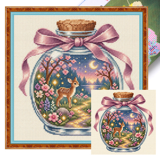 Waldrehe - Vollständiges 14CT gestanztes Kreuzstichbild 30x30CM - Huacan