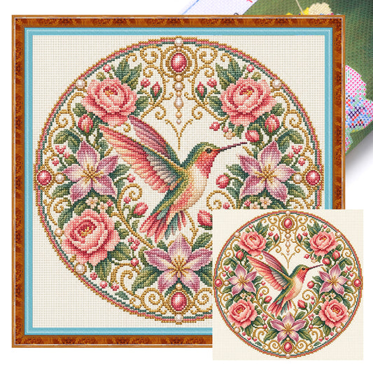 Kolibri - Vollständiges 11CT gestanztes Kreuzstichbild 45x45CM - Huacan