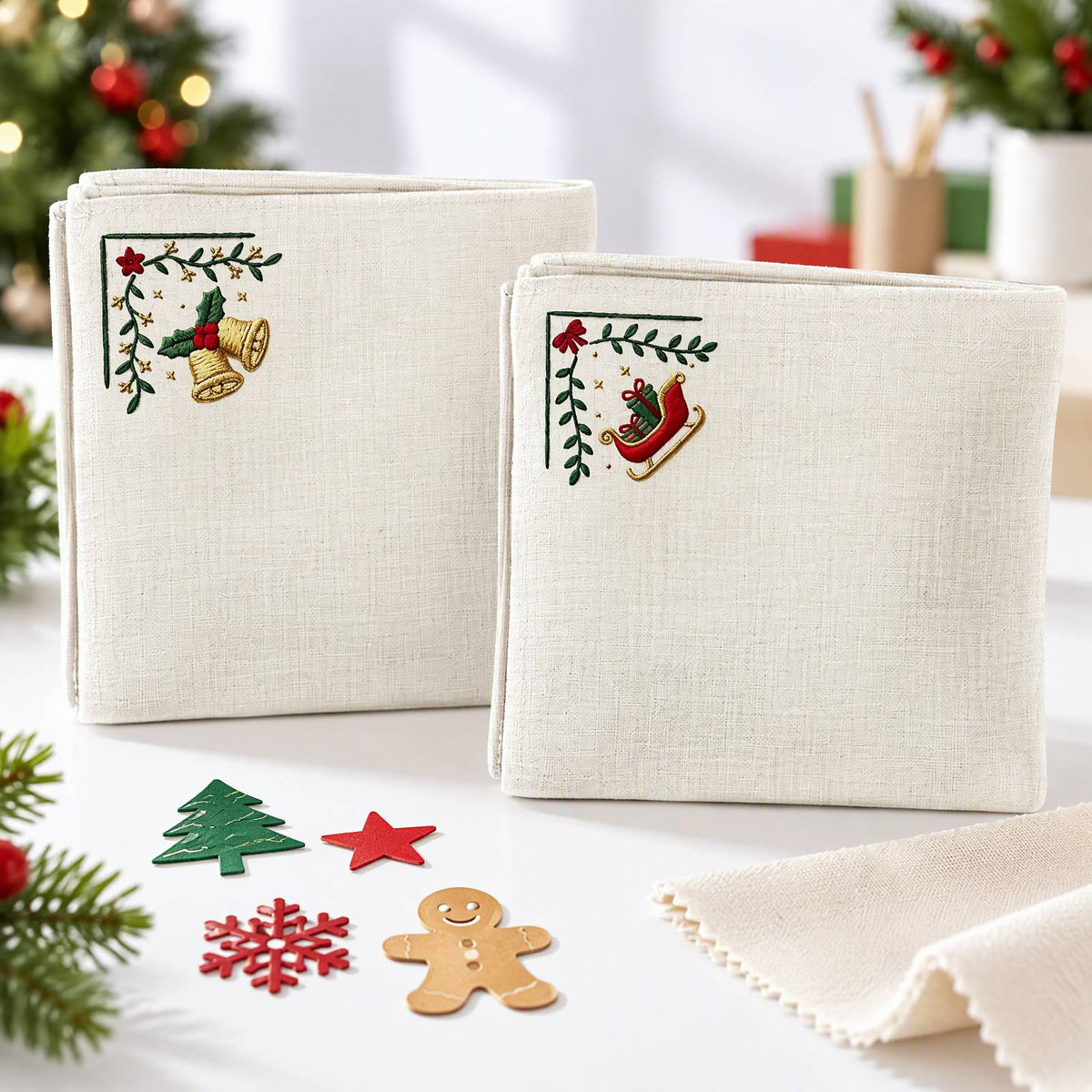 Embroidery Transfer Pattern Sheets Comers Christmas 12Pcs