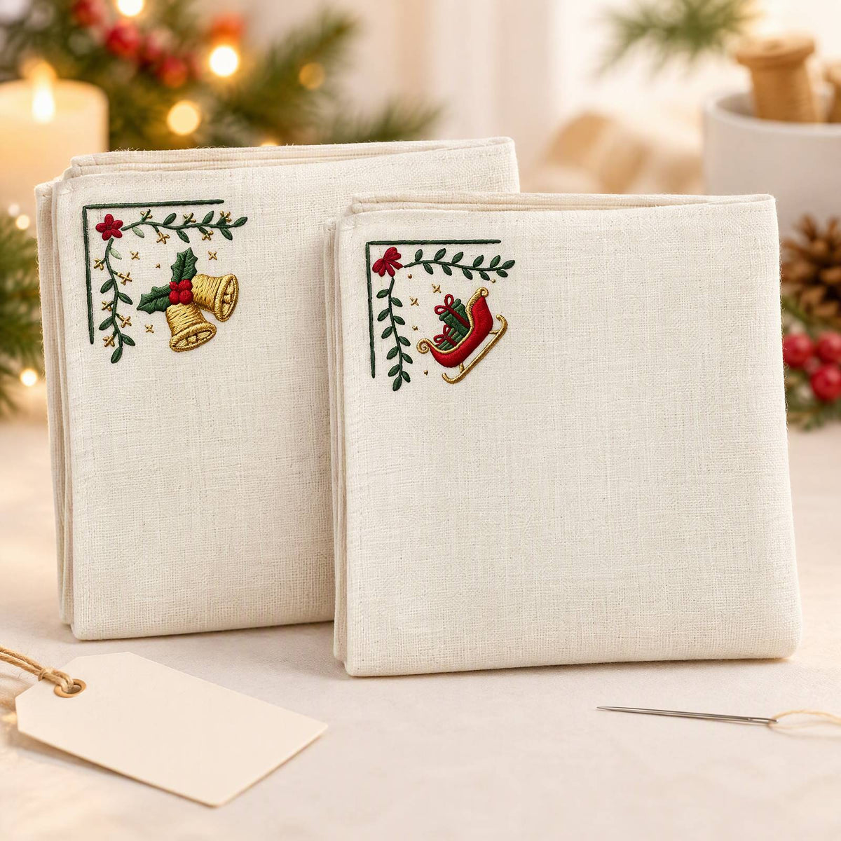 Embroidery Transfer Pattern Sheets Comers Christmas 12Pcs