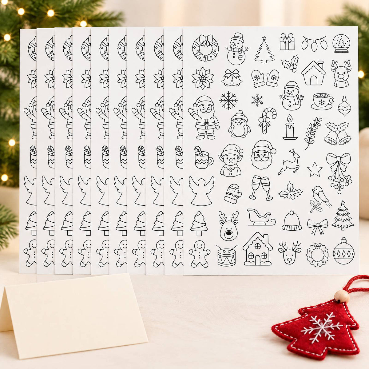 Embroidery Transfer Patterns Cute Christmas 12 Sheets Water Soluble