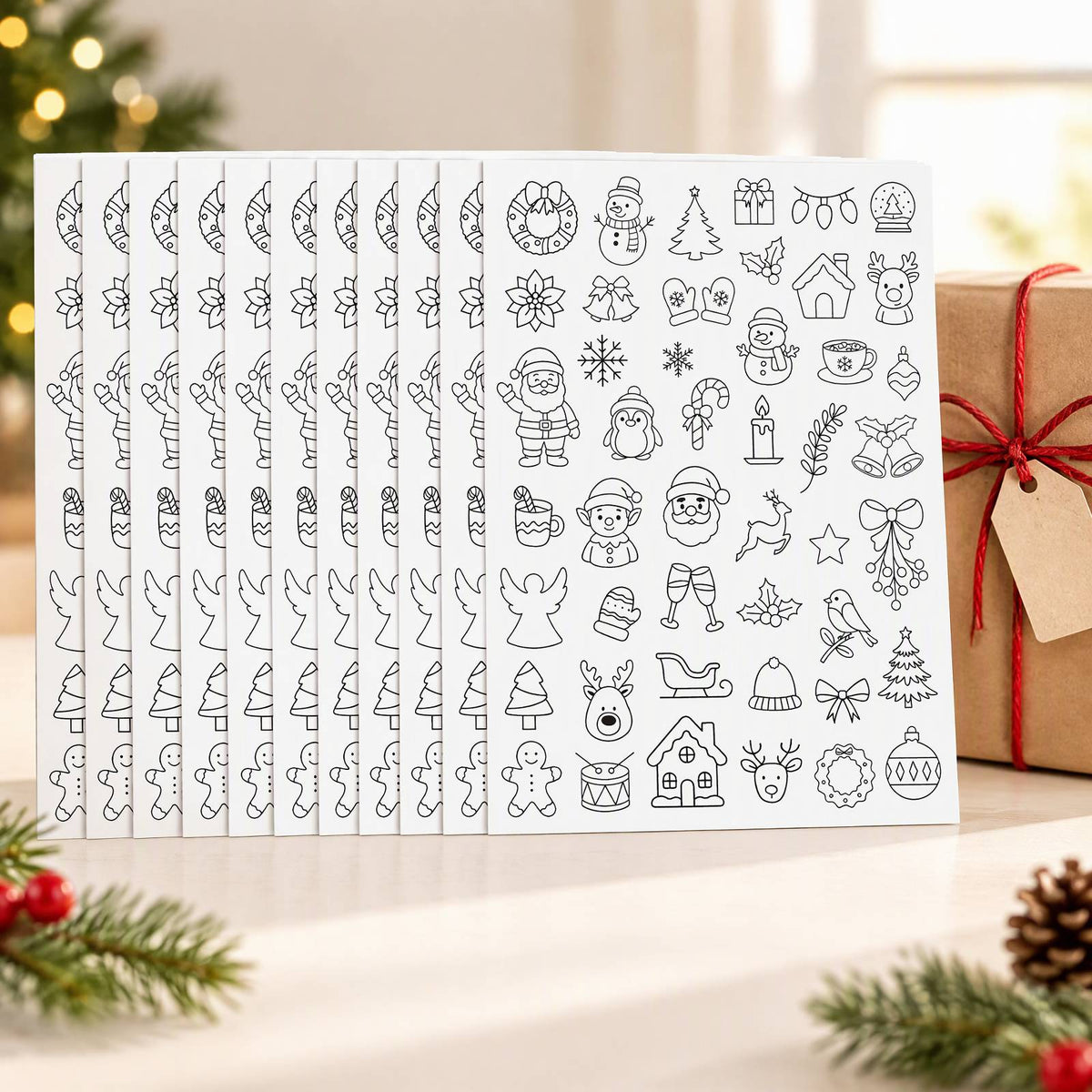 Embroidery Transfer Patterns Cute Christmas 12 Sheets Water Soluble