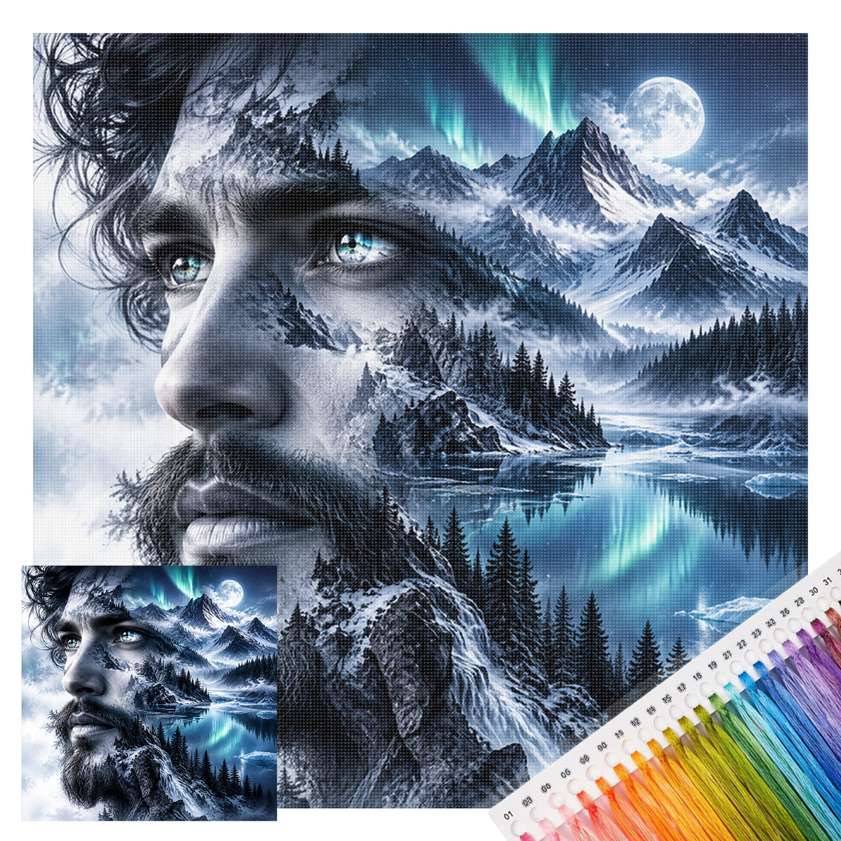 Aurora Spirit - Vollständiges 11CT gestempeltes Kreuzstich-Set 45x45CM - Huacan