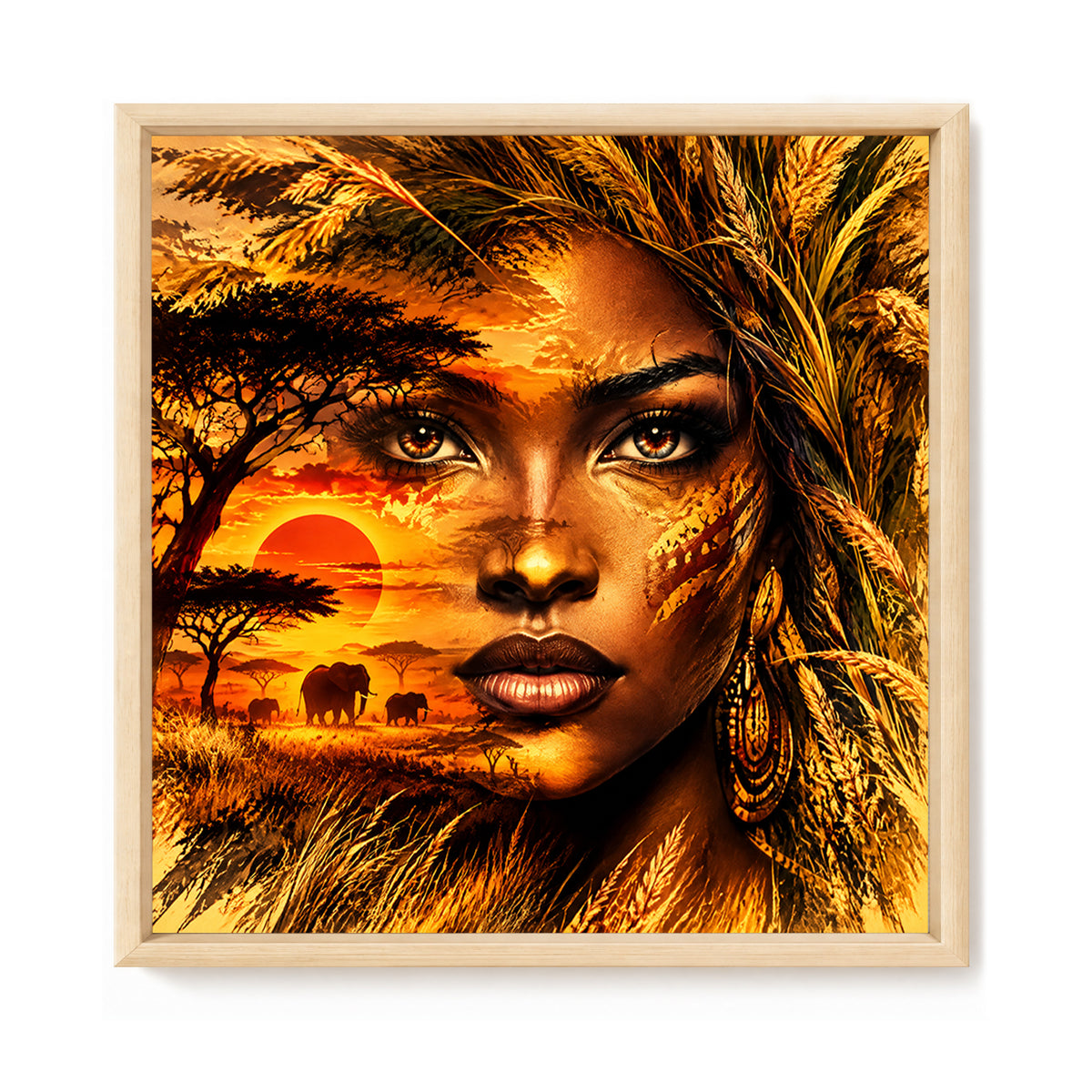 Savanna Soul – Vollständiges 11CT Stempel-Kreuzstich-Set 45x45CM – Huacan