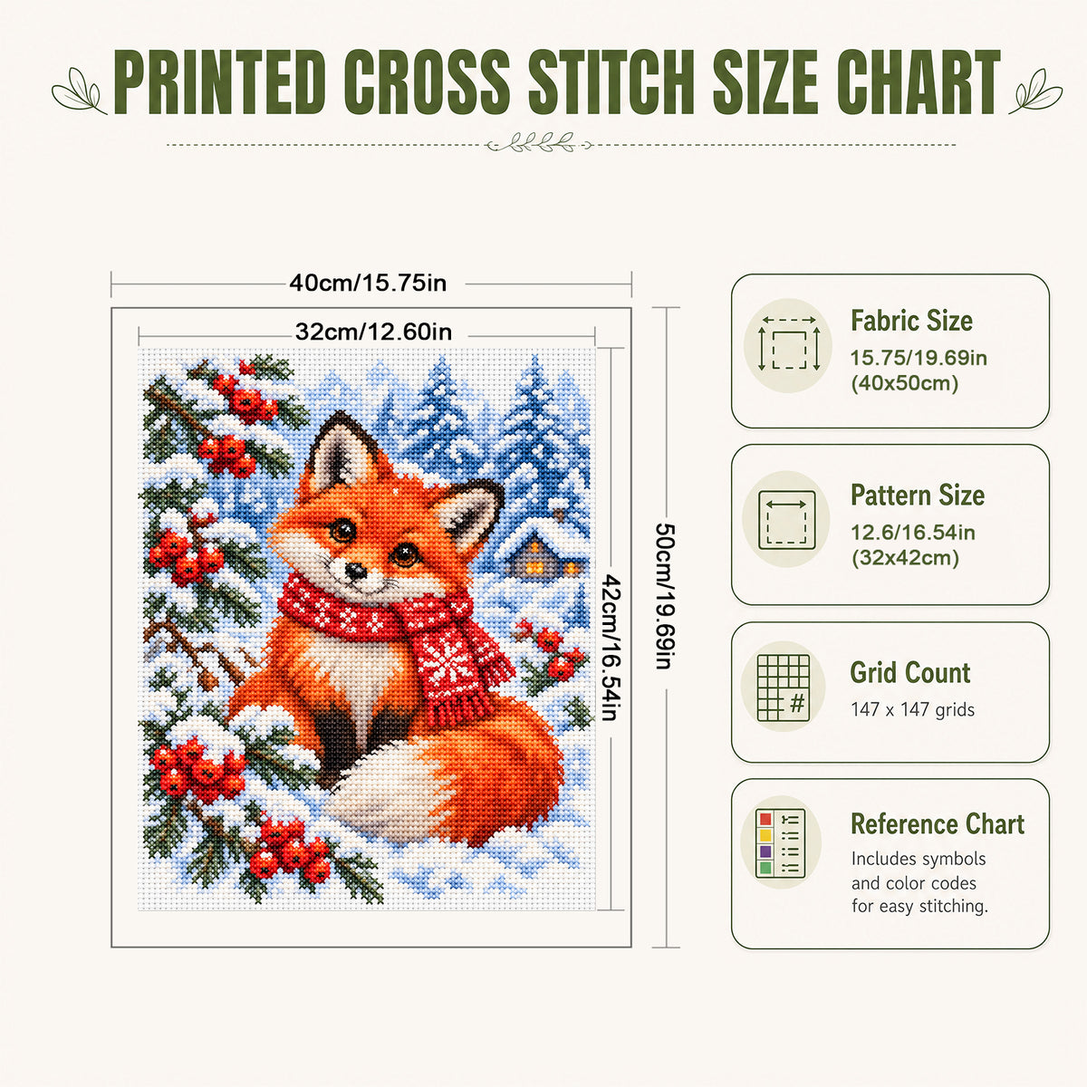 Winter - Vollständiges 11CT Stempel-Kreuzstich-Set 40x50CM - Yishu