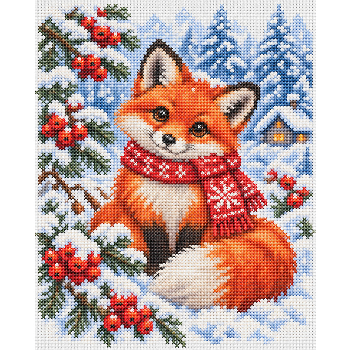 Winter - Vollständiges 11CT Stempel-Kreuzstich-Set 40x50CM - Yishu