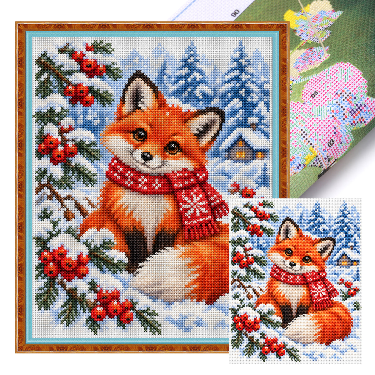 Winter - Vollständiges 11CT Stempel-Kreuzstich-Set 40x50CM - Yishu