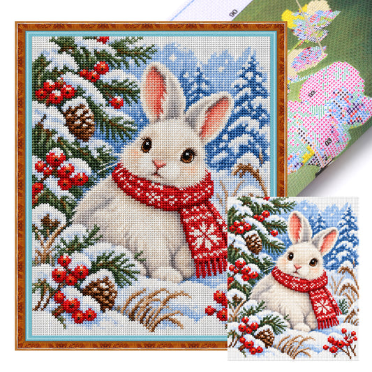 Weihnachtshase – Komplettes 11CT Stempel-Kreuzstichset 40x50CM – Yishu