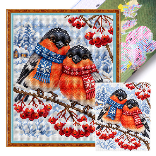 Gimpel-Duo – Vollständiges 11CT Stempel-Kreuzstich-Set 40x50 cm – Yishu