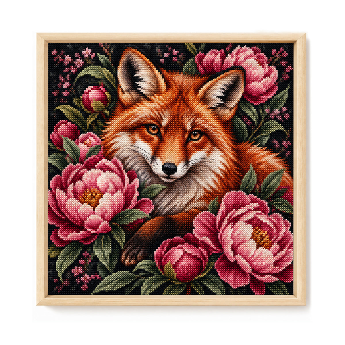 Pfingstrose - Vollständiges 11CT Stempel-Kreuzstich-Set 45x45CM - Yishu