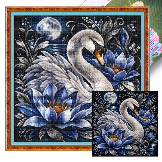 Mondschwan – Vollständiges 11CT Stempel-Kreuzstichset 45x45 cm – Yishu