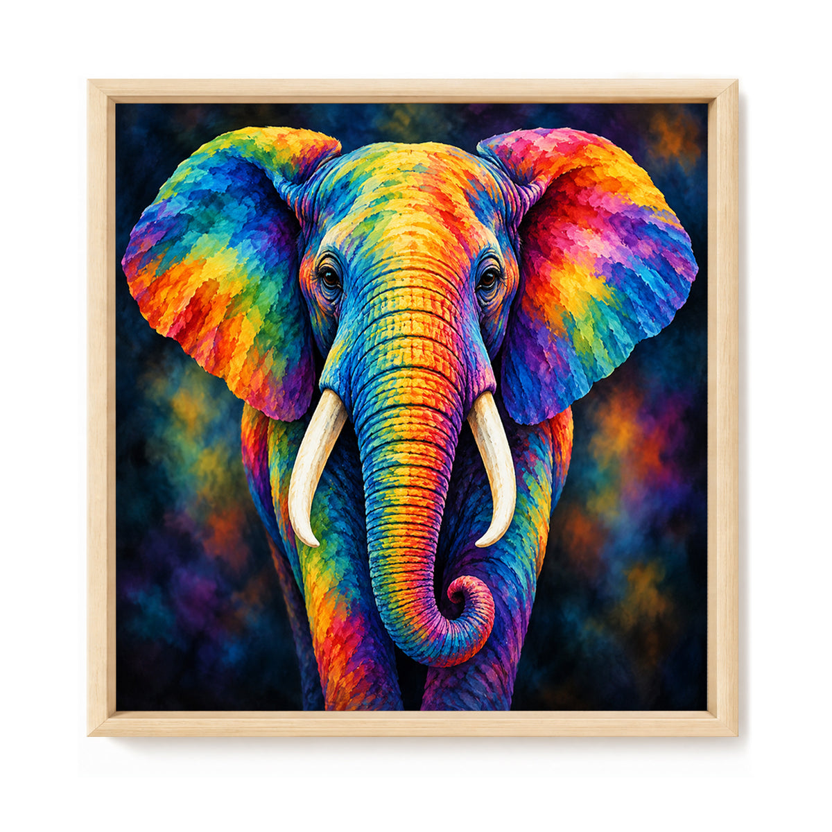 Elephant - Full 14CT Stamped Cross Stitch 30x30CM - Huacan