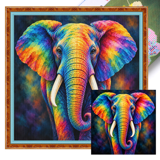 Elefant – Vollständiges 14CT gestempeltes Kreuzstich-Set 30x30CM – Huacan