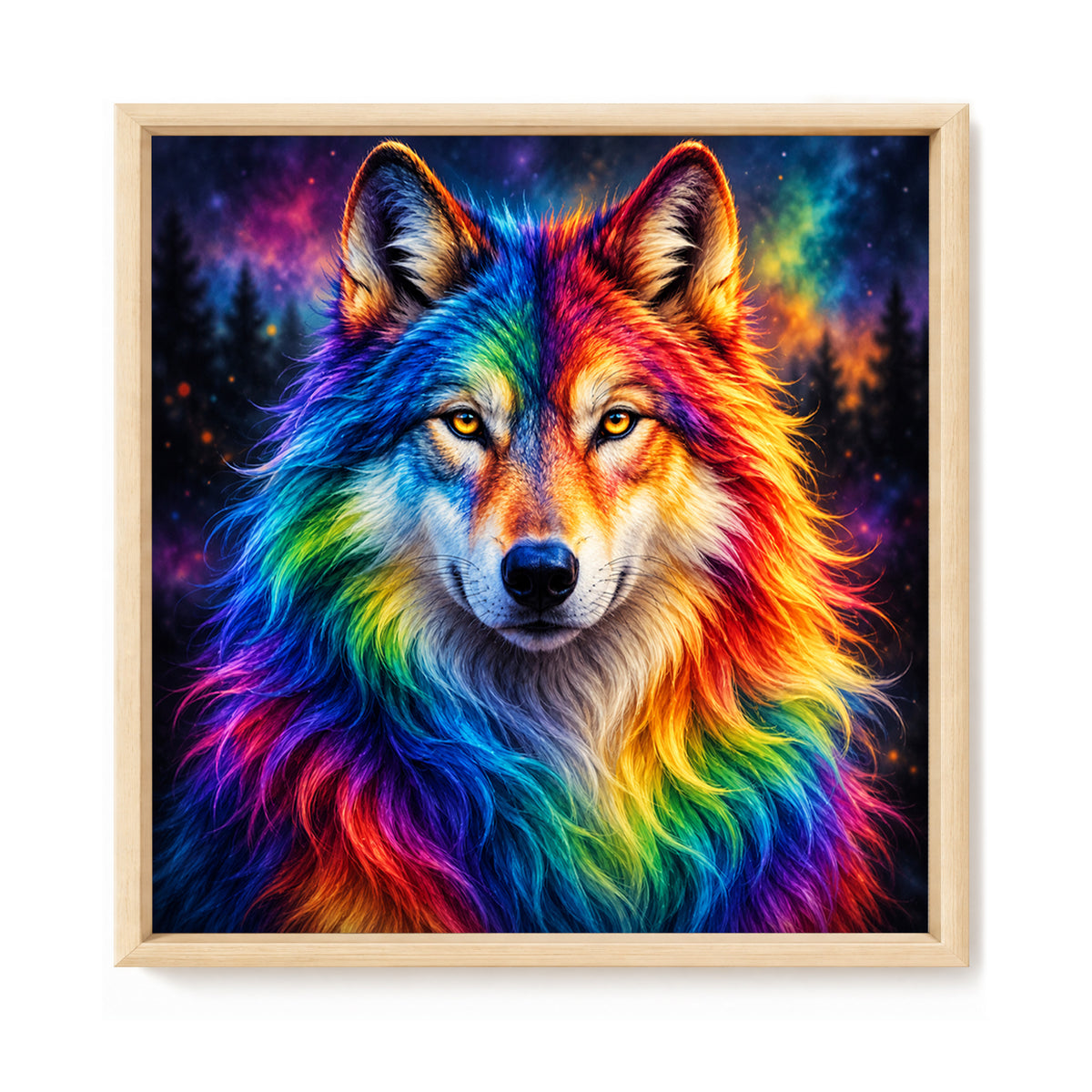 Galaxy Wolf - Full 14CT Stamped Cross Stitch 30x30CM - Huacan