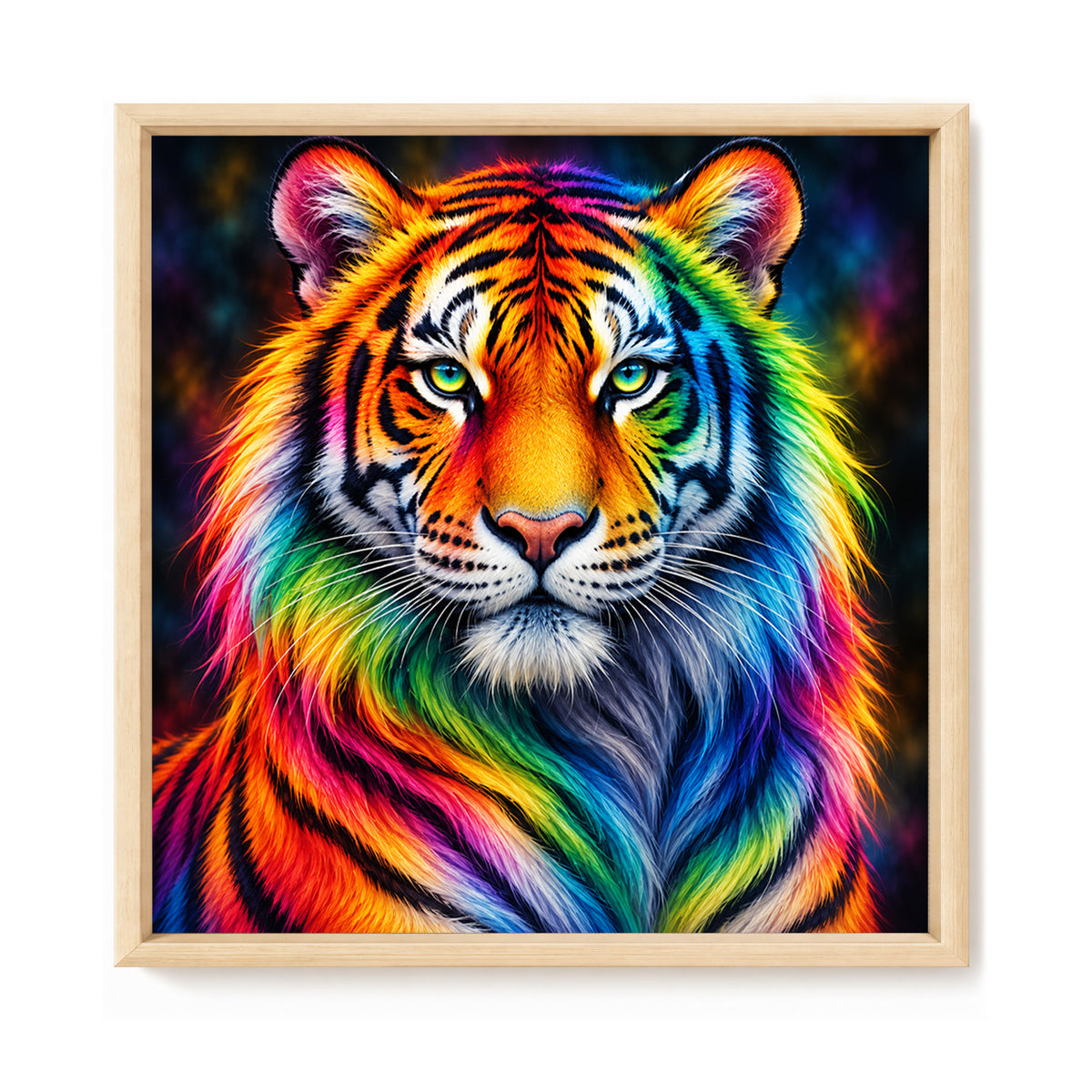 Color Tiger - Full 14CT Stamped Cross Stitch 30x30CM - Huacan
