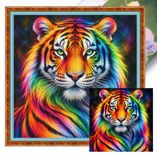Farbtiger - Vollständiges 14CT gestempeltes Kreuzstich-Set 30x30CM - Huacan