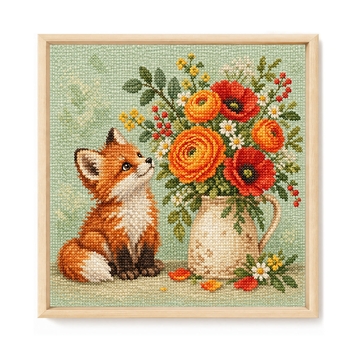 Blumenstrauß - Vollständiges 14CT gestempeltes Kreuzstich-Set 30x30CM - Huacan