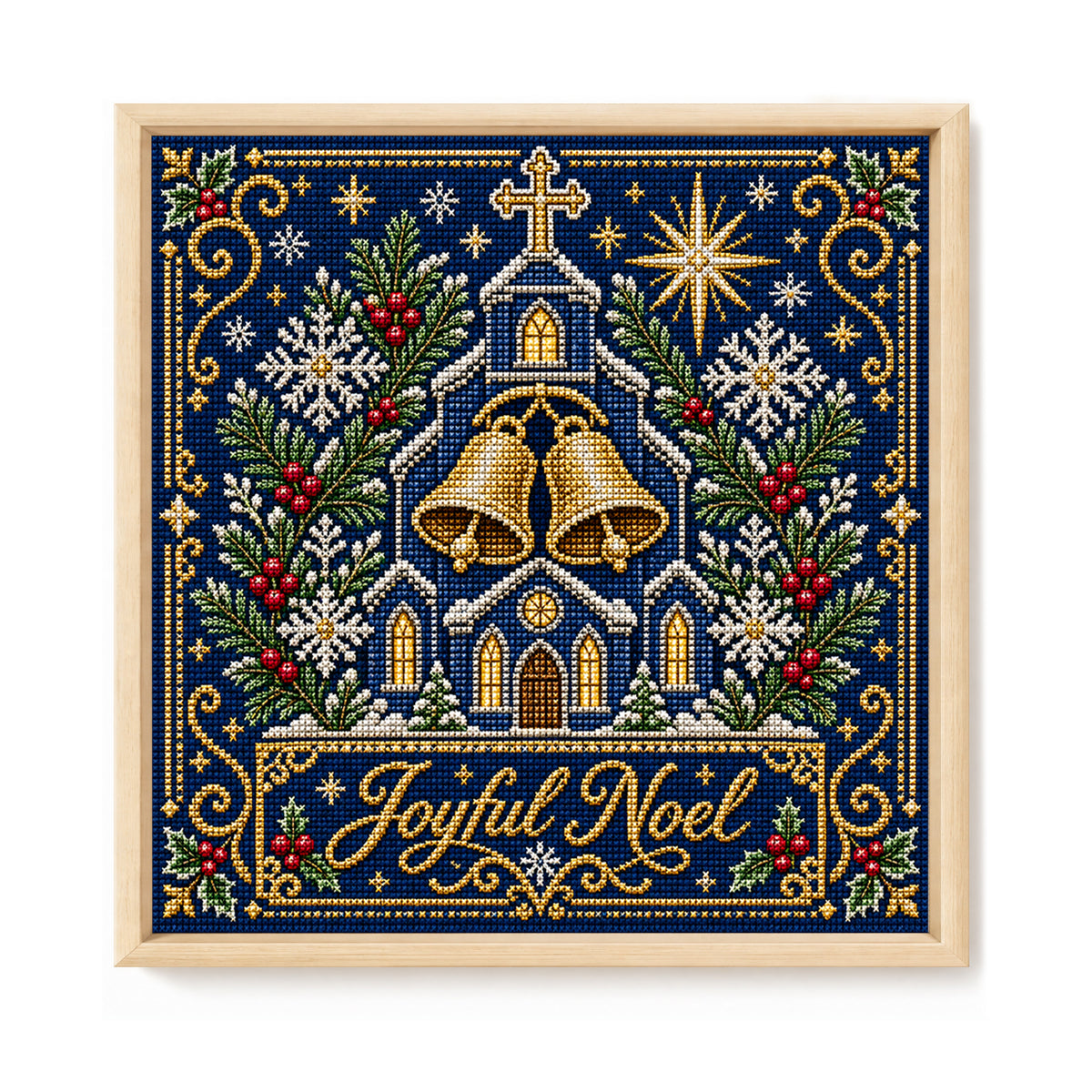 Weihnachtsglocken – Vollständiges 14CT gestempeltes Kreuzstich-Set 50x50CM – Huacan