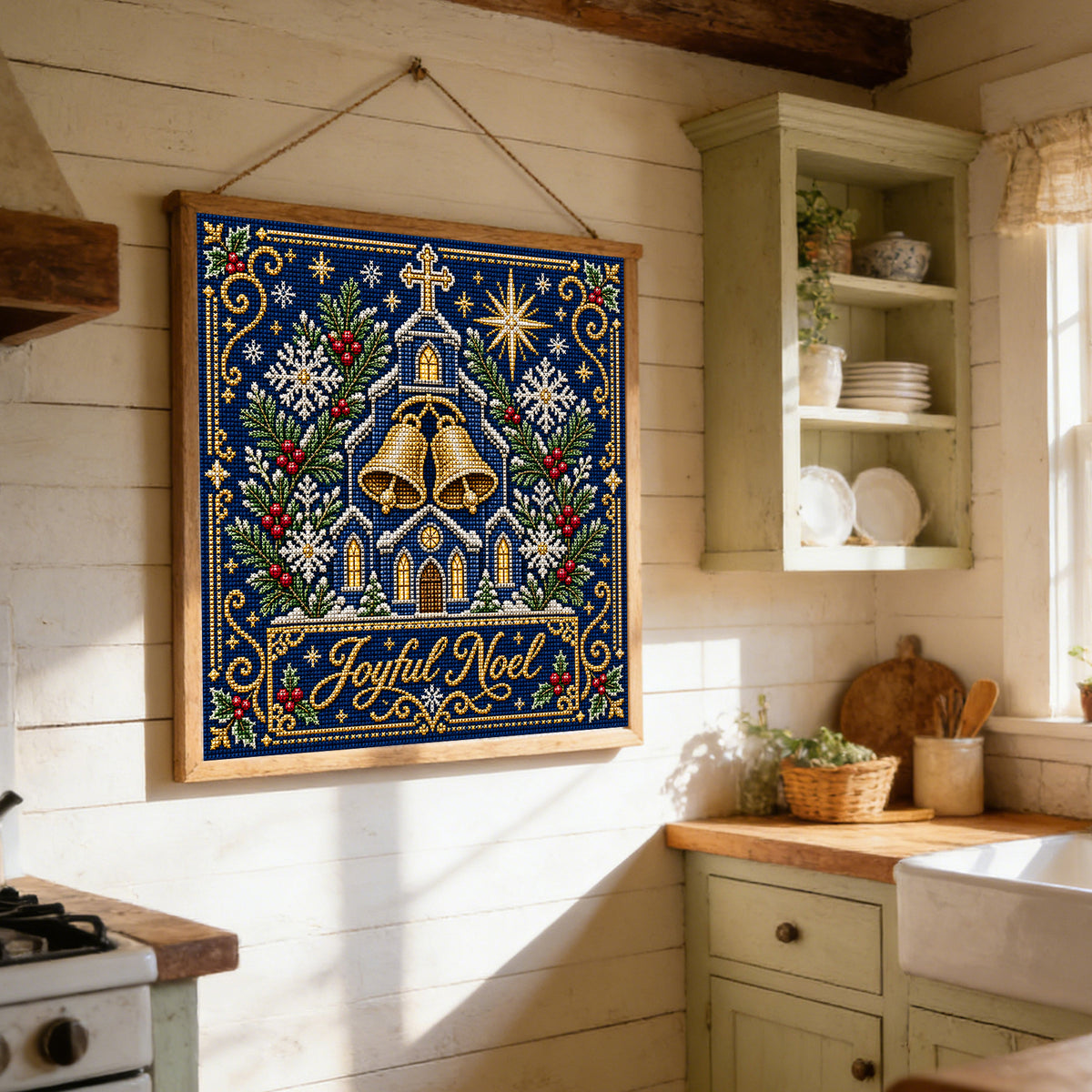 Weihnachtsglocken – Vollständiges 14CT gestempeltes Kreuzstich-Set 50x50CM – Huacan