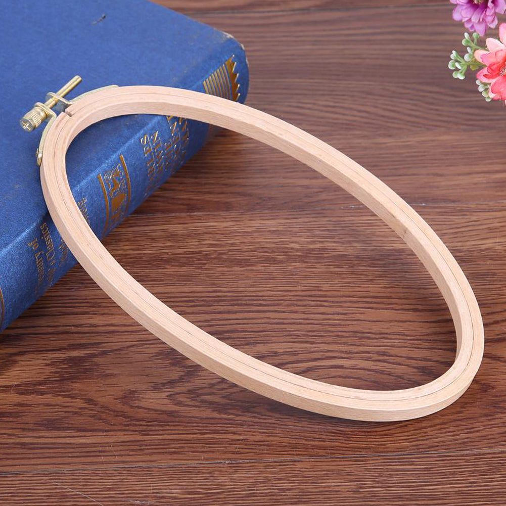 Beech Wood Cross Stitch Machine Frame Embroidery Hoop Ring 21x13CM | Sewing Craft Tool for Needlework