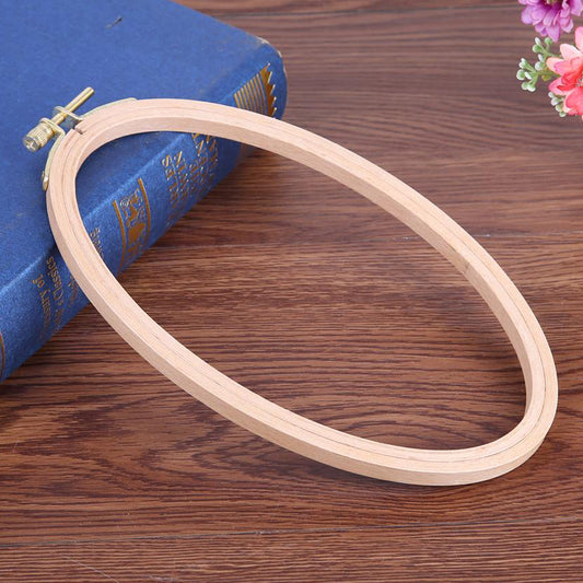 Beech Wood Cross Stitch Machine Frame Embroidery Hoop Ring 21x13CM | Sewing Craft Tool for Needlework