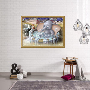 Elephant 25*20 CM(Canvas) Round Drill Diamond Painting