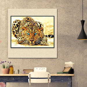 Leopard 20*25CM(Canvas) Round Drill Diamond Painting