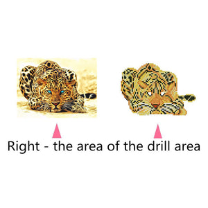 Leopard 20*25CM(Canvas) Round Drill Diamond Painting