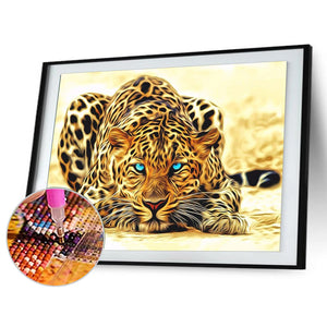Leopard 20*25CM(Canvas) Round Drill Diamond Painting