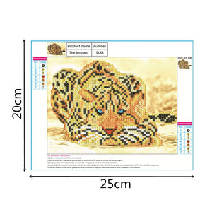 Leopard 20*25CM(Canvas) Round Drill Diamond Painting