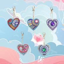 Load image into Gallery viewer, 5pcs/set DIY Love Heart Full Drill Special Shaped Diamond Painting Keychain
