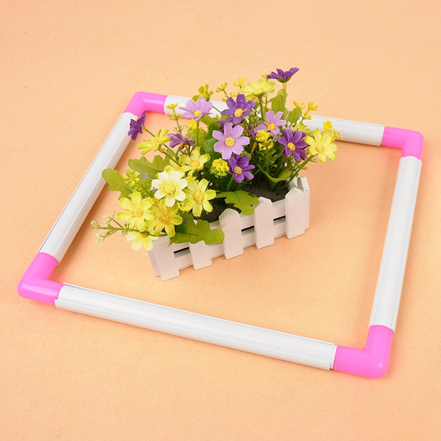 Plastic Embroidery Frame Hoop Square Shape DIY Needlework Craft Sewing Tool Clip Type Embroidery Hoop