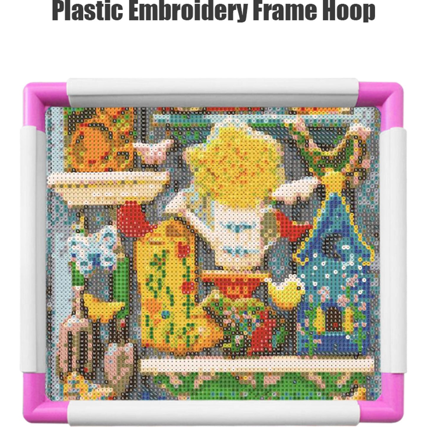 Plastic Embroidery Frame Hoop Square Shape DIY Needlework Craft Sewing Tool Clip Type Embroidery Hoop