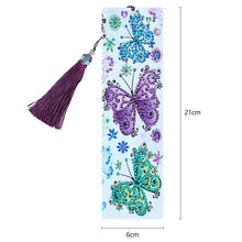 Load image into Gallery viewer, DIY Butterfly Special Shaped Diamond Painting PU Bookmark with Tassel
