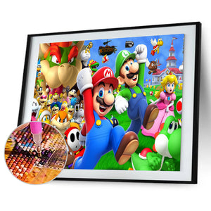 Super Mario 40*30CM(Canvas) Full Round Drill Diamond Painting