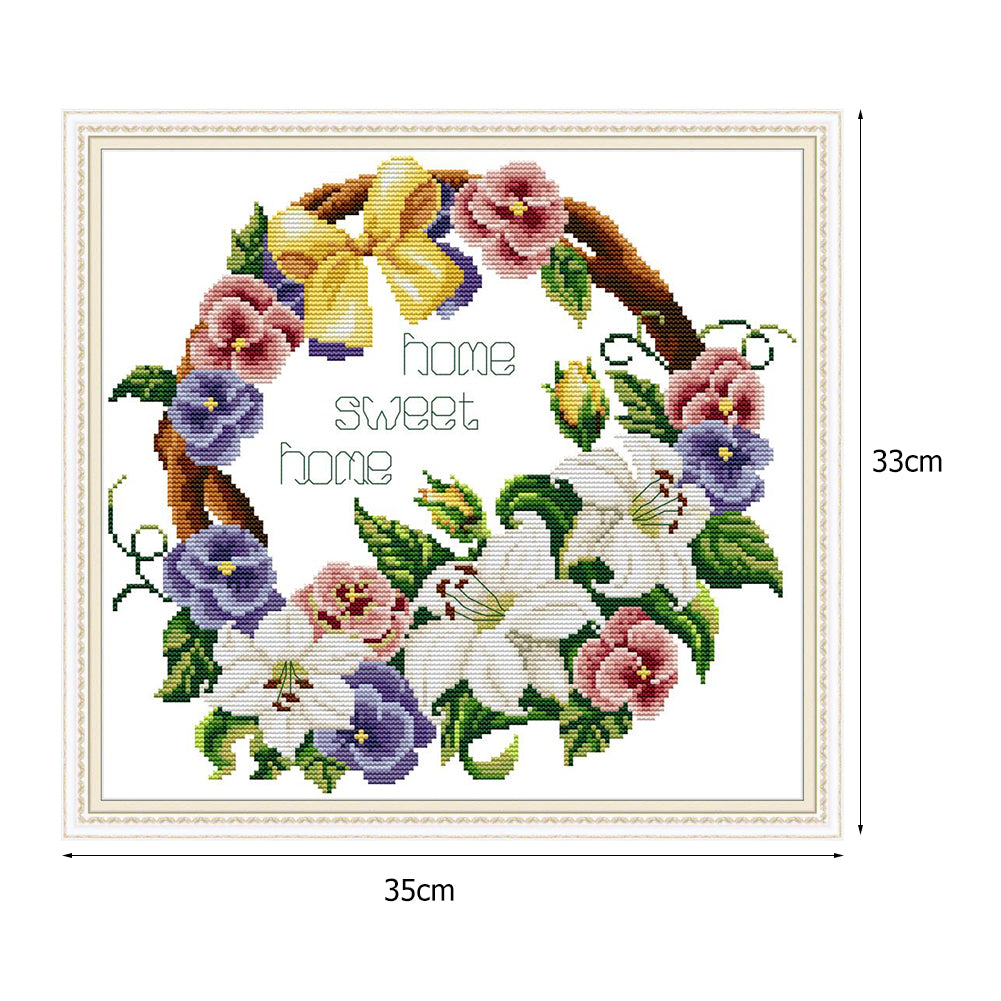 Sweet Home - 14CT Stamped Cross Stitch 35x33CM - Joy Sunday