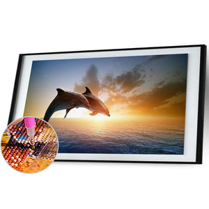 Beach Scenery 80*40CM(Canvas) Full Round Drill Diamond Painting