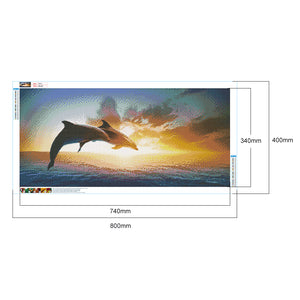 Beach Scenery 80*40CM(Canvas) Full Round Drill Diamond Painting