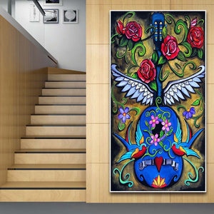 Guitar 45*85CM(Canvas) Full Round Drill Diamond Painting