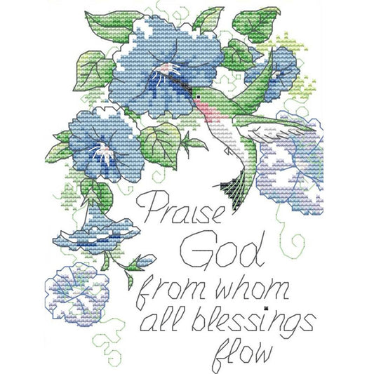 Praise God - 14CT Stamped Cross Stitch 22x17CM - Joy Sunday