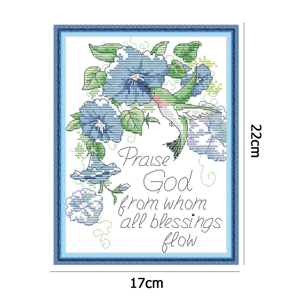 Praise God - 14CT Stamped Cross Stitch 22x17CM - Joy Sunday