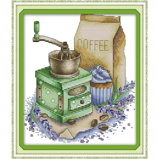 Coffee - 14CT Stamped Cross Stitch 27x22CM - Joy Sunday