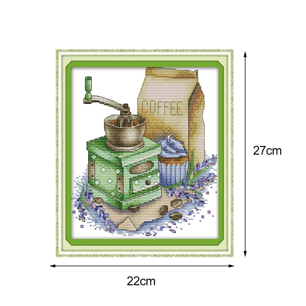 Coffee - 14CT Stamped Cross Stitch 27x22CM - Joy Sunday