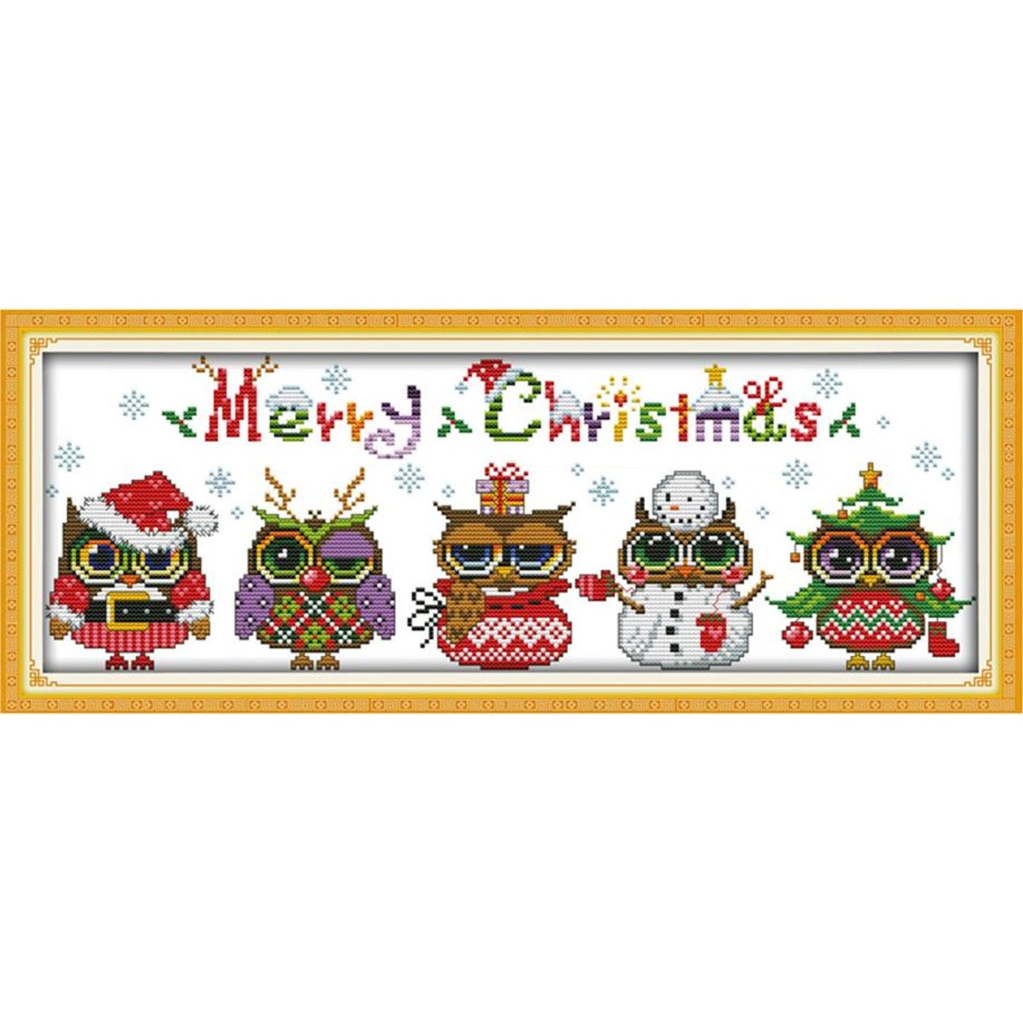 Christmas Owl - 14CT Stamped Cross Stitch 48x18CM - Joy Sunday