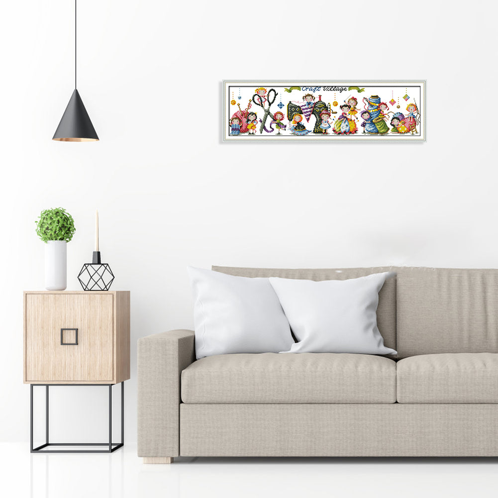 Craft Village - 14CT Stamped Cross Stitch 61x19CM - Joy Sunday